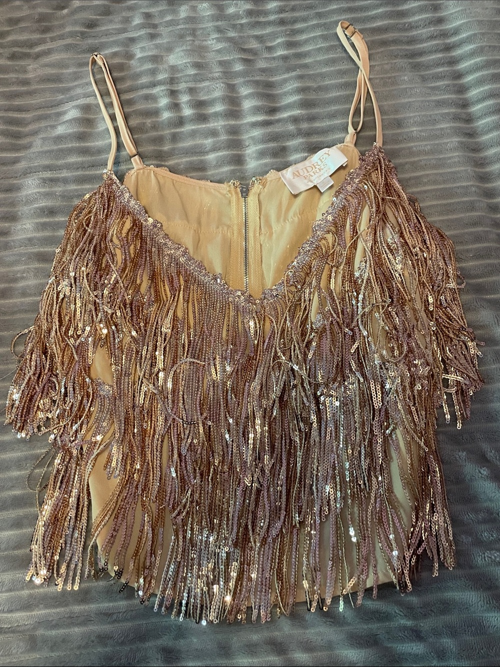 Gold Sequin Fringe Cami